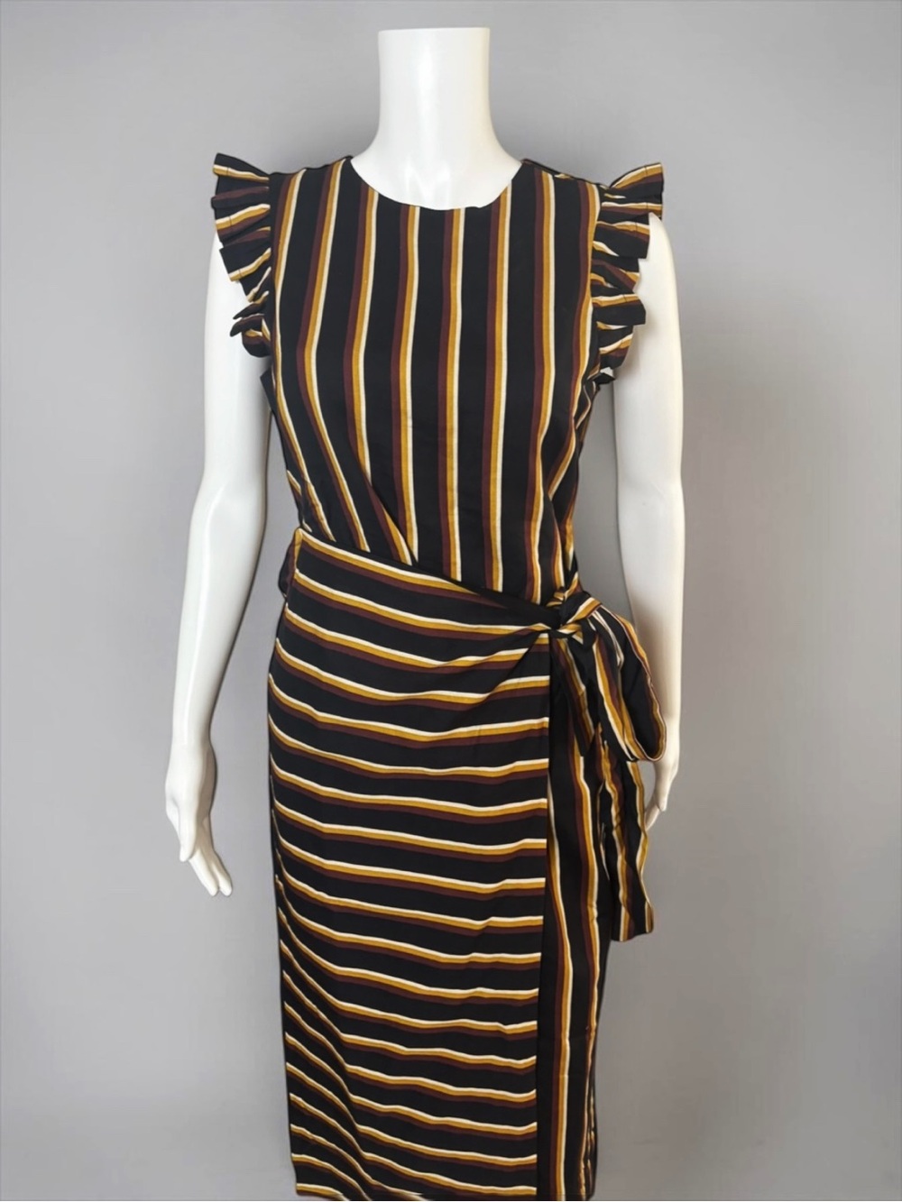 Revolve Cleobella Greta Midi Dress Striped Flutter Sleeve Tie Waist NWT S - Picture 5 of 10